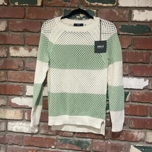 Anthropologie ABLE Taylor Mesh Sweater pistachio almond